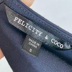 Felicity & Coco Pencil Dress Bodycon Back‎ Zipper Short Sleeves Navy Blue Small Photo 4