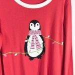 Crown & Ivy Crown Ivy Large Sweater Top‎ Red Penguin Knit Christmas Ugly Long Sleeve 1016 Photo 4