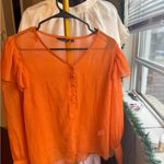 Naked Wardrobe  Orange Blouse with Button Detail Photo 1