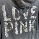PINK - Victoria's Secret PINK Y2K Victorias Secret Gray Silver Sequin Bling Zip Sweater Medium Photo 2