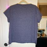 J.Crew Navy & White Striped Split-Neck Cotton T Shirt XXL EUC Photo 3