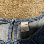 Old Navy  Tank Top Womens Small Denim Ruffle Sleeve Peplum Blue Blouse Keyhole Photo 1