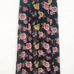 Dark Floral Maxi Skirt Chiffon Front Slits Romantic Coquette Dark Fairy Event Black Photo 5