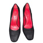 Italina  Women’s Suede Block Heel Rhinestone Embellishments Black Size 7.5 Photo 6