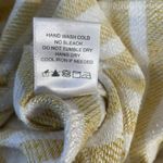 LPA ‎ Strapless Bodycon Dress Yellow White Stripe Midi Size Medium Fringe Hem Photo 11