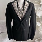 Akris Fernando Snakeskin Leather Wool Blend Long Sleeve Black Blazer And Vest Photo 0