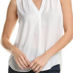 Vince Sleeveless V Neck White Popover Flowy Top EUC Size XS Photo 0