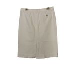 Eddie Bauer  Denim Skirt Off White Button Fly Knee Length Skirt Size 6 Photo 1