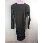 Forever 21  Dress Ruched Womens Large Long Sleeve Color Dark Gray Size Medium Photo 6