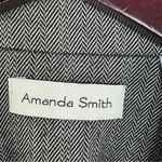 Amanda Smith  Herringbone Oversized Blazer Jacket Black Tan 6 Single Breasted Photo 9