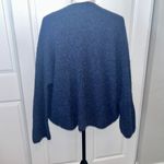 Everlane Blue Cardigan Sweater Cropped Pockets Size Medium Ribbed Chunky Photo 2