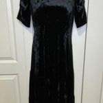Who What Wear Tiered Short Sleeve Crushed Velvet MIDI Dress Black Size XS Photo 0