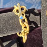 Julie Vos 24K Plated Gold & Blue Gemstone Bali Necklace & Bracelet Set Photo 4