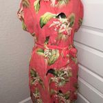 Tommy Bahama Tropical Floral Print Button Down Belted Linen Midi Dress Size M Photo 0