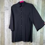 (Flawed Button Broken)Fridaze Linen Redefined Black Linen Shirt Jacket Size XL Photo 2