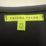 Trisha Tyler Long Sleeve Blouse Elastic Band Front Size 3X Black Assymetric NWT Photo 3