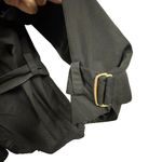 Mondi Fashion Vintage Black Belted Trench Coat Buckle Sleeve Jacket Womens Small Photo 9