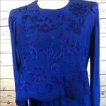 Karin Stevens VINTAGE 90's Blue Embroidered Dress Photo 3