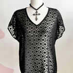 Wallpapher Black Mesh Sheer Top Grunge‎ Witchy Gothic Whimsigoth Small Photo 0