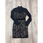 AKIRA CHICAGO BLACK LABEL Lace Mock Neck Long Sleeve Sheath Dress S Photo 2