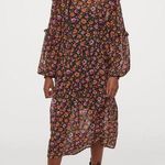 H&M Women’s Ruffle Trim Floral Midi Dress XS Photo 0