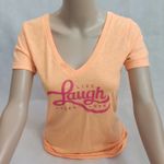 Old Navy XS V Neck Short Sleeve Orange Sherbert T Shirt Photo 3
