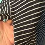 Foreign Exchange  Grey Striped Long Crop Tee Photo 2