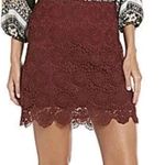 Soulmates Maroon Scalloped Lace Mini Skirt Size 11 Photo 0