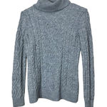 Vintage Carole Little Turtleneck Sweater Merino Wool Blend Cable knit‎ Gray sz S Photo 0