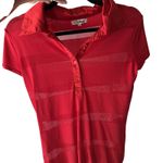 Carducci Shirt Y2k Small Red Collared Button Stretch Short‎ Sleeve Going Out Top Photo 0
