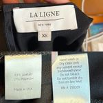 LA LIGNE Blanca Black Dress Maxi Short Puff Sleeves Smocked Waist Stretch XS EUC Photo 3