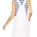 Sadie & Sage White Denim Overalls Skirt Mini Pockets Button Sides Cotton Sz Med Photo 1
