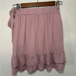 Sim & Sam XS Light Pink Dusty‎ Rose Mini Ruffle Wrap Skirt Tiered Photo 2