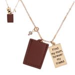 Mother’s Day Riah Fashion Engraved “First My Mom Forever My Friend” Necklace Brown Photo 3