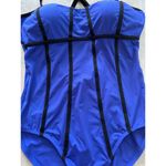 JAG Swimsuit Womens 12 Blue Black One Piece Slimming Beach Coastal Tropical Swim Photo 3