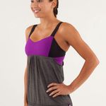 Lululemon Women’s  Run: Back On Track Tank Top Black Tender Violet Grey 8 EUC Photo 0