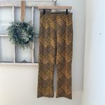 Free People High Time Gold Printed Kick Flare Crop Pants Size 8 Photo 2