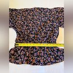 Band of Gypsies Nashville Surplice Top Black Floral Flutter Sleeve Size S Small Photo 4
