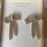 Isaac Mizrahi New  Gold Bow & Tassel Earrings Round & Baguette Crystals Photo 1