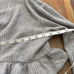 Out From Under Women's  UO Gray Waffle Knit Ruffle Crop Top XS Photo 2