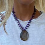 Women's Purple and Brown Pendant Jewellery Photo 2
