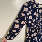 Monteau  V-Neck Cinched Mini Dress Navy Floral Photo 4