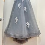 La Femme  26236 Floral Lace Tulle Skirt Gown Photo 3