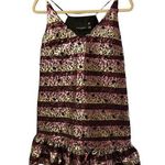 Cynthia Rowley NWT  FLORAL METALLIC RUFFLE DRESS Photo 0