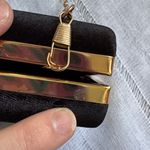 Cariedo Chic Black Velvet Clutch with Gold Tassel Chain Photo 7