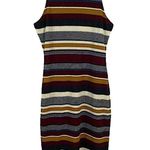 Gianni Bini Striped Sleeveless Lined Sweater Dress Bodycon Jewel Tones Large NEW Photo 0