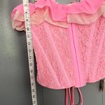 Free People NEW  HAH Rose Quartz Pink Seams Like A Princess Romantic Corset Top S Photo 3
