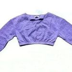 Emory park  Long Sleeve Quilted crop top size L purple Photo 0