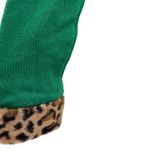 Holiday Time  leopard trim off the shoulder jingle bell elf sweater dress M Photo 5