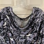 Ava  & Grace Purple/Black Print Drape neck Top PXL Photo 2